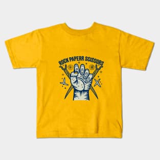 Rock Paper Scissors Art Design with Hand Kids T-Shirt